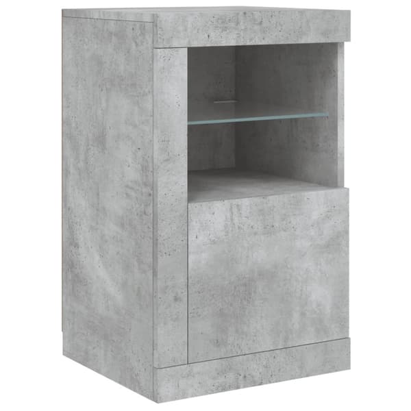 The Living Store skabe 2 stk. med LED-lys konstrueret træ betongrå - Opbevaringsskabe