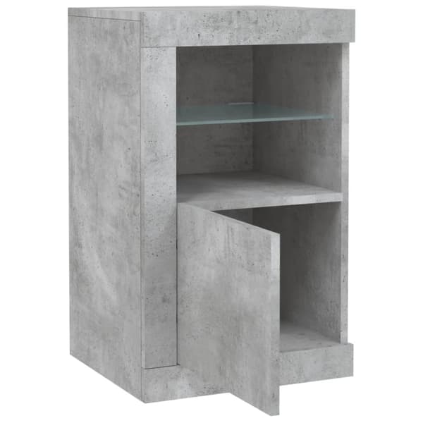 The Living Store skabe 2 stk. med LED-lys konstrueret træ betongrå - Opbevaringsskabe