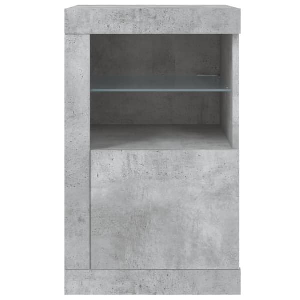The Living Store skabe 2 stk. med LED-lys konstrueret træ betongrå - Opbevaringsskabe