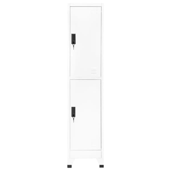 The Living Store Förvaringsskåp vit 38x45x180 cm stål -  Förvaringsskåp & garderober