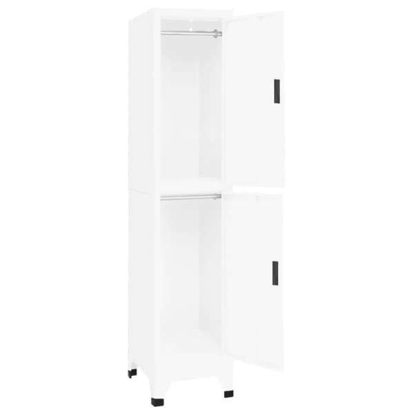 The Living Store Förvaringsskåp vit 38x45x180 cm stål -  Förvaringsskåp & garderober