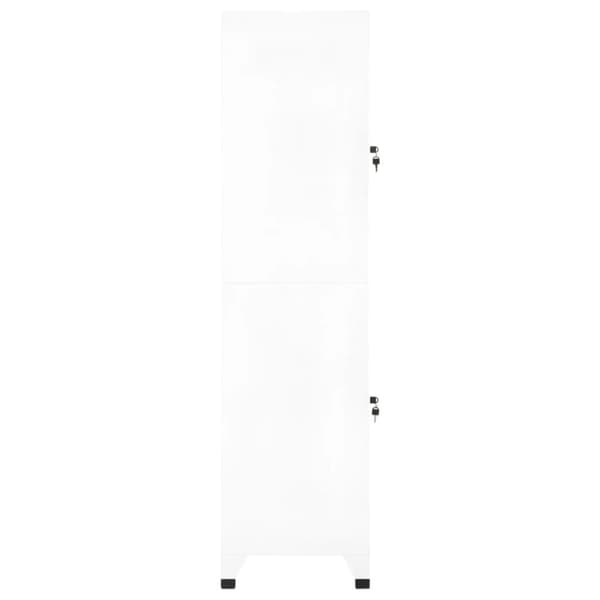 The Living Store Förvaringsskåp vit 38x45x180 cm stål -  Förvaringsskåp & garderober