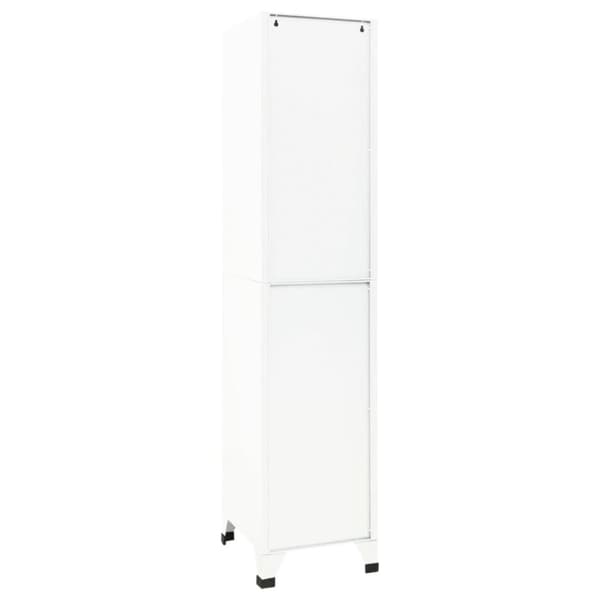 The Living Store Förvaringsskåp vit 38x45x180 cm stål -  Förvaringsskåp & garderober