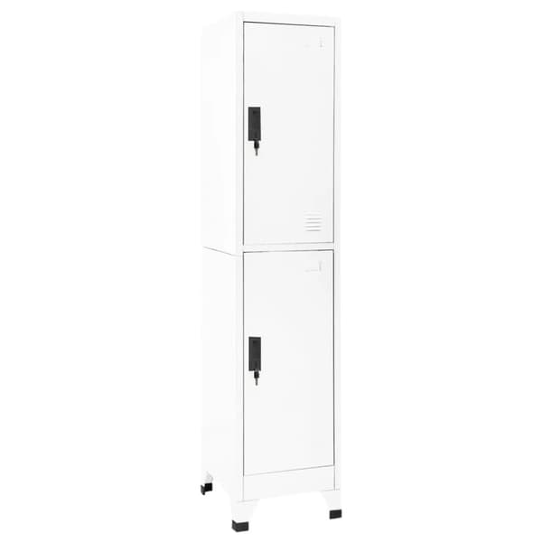 The Living Store Förvaringsskåp vit 38x45x180 cm stål -  Förvaringsskåp & garderober