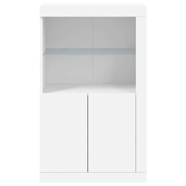The Living Store skab med LED-lys konstrueret træ hvid -  Opbevaringsskabe