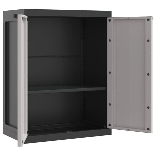 The Living Store haveskab 65x37x85 cm PP grå og sort - Opbevaringsskabe