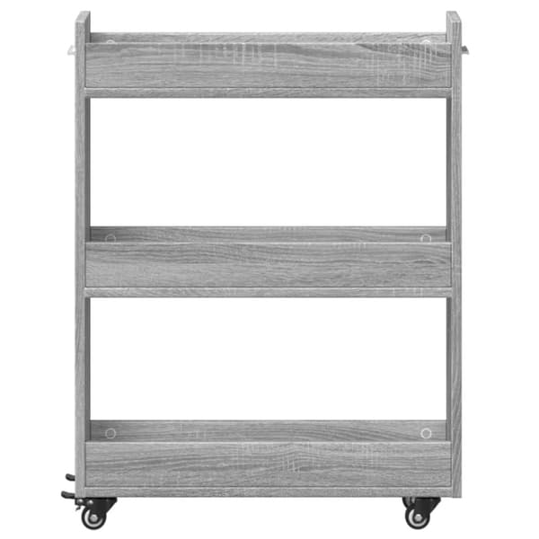 The Living Store skab med hjul 60x22x79 cm konstrueret træ grå sonoma-eg - Opbevaringsskabe