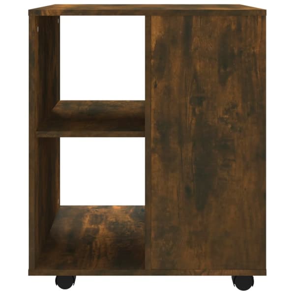 The Living Store Skåp med hjul rökfärgad ek 60x53x72 cm konstruerat trä - Förvaringsskåp & garderober