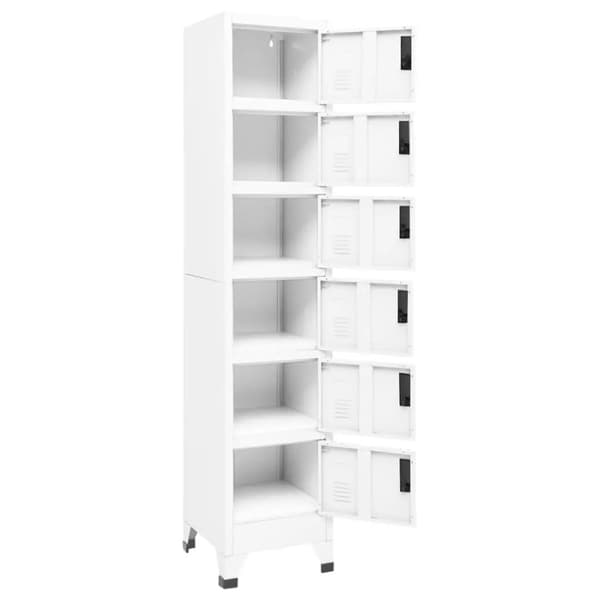 The Living Store skab 38x40x180 cm stål hvid - Opbevaringsskabe