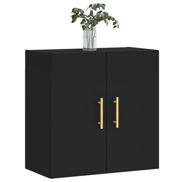 The Living Store Seinäkaappi musta 60x31x60 cm tekninen puu -  Säilytys- & lukkokaapit