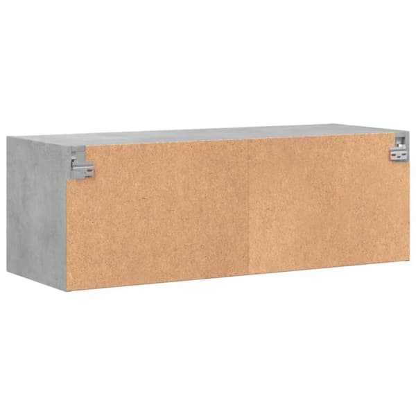 The Living Store skab med glaslåger 102x37x35 cm betongrå -  Opbevaringsskabe