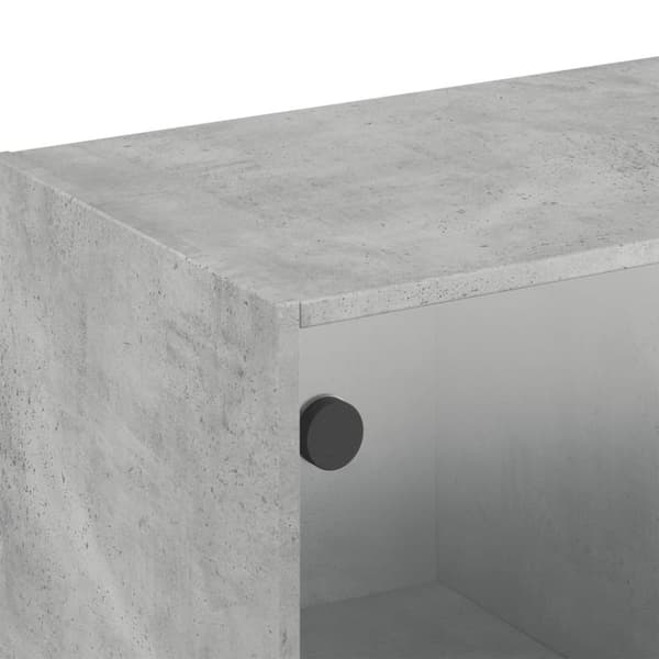 The Living Store skab med glaslåger 102x37x35 cm betongrå -  Opbevaringsskabe