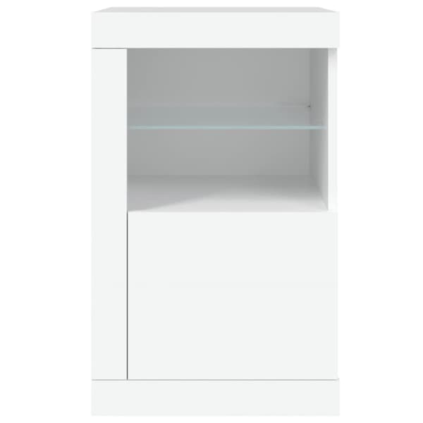 The Living Store skab med LED-lys konstrueret træ hvid -  Opbevaringsskabe