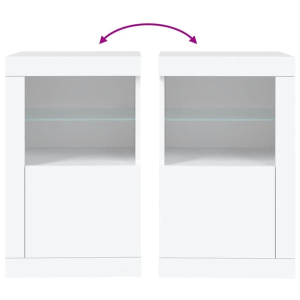 The Living Store skab med LED-lys konstrueret træ hvid -  Opbevaringsskabe