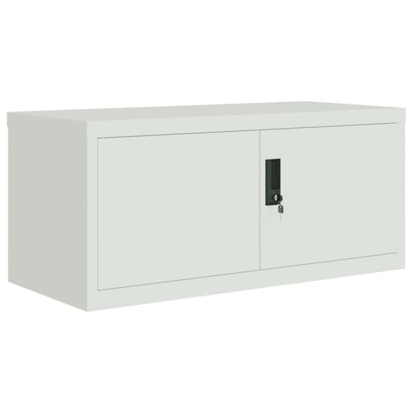 The Living Store Förvaringsskåp ljusgrå 90x40x180 cm stål - Förvaringsskåp & garderober