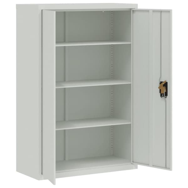 The Living Store Förvaringsskåp ljusgrå 90x40x180 cm stål - Förvaringsskåp & garderober