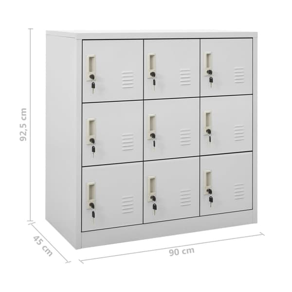 The Living Store skabe 5 stk. 90x45x92,5 cm stål lysegrå - Opbevaringsskabe