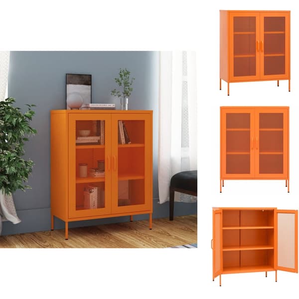Opbevaringsskabe - Living opbevaringsskab 80x35x101,5 cm stål orange