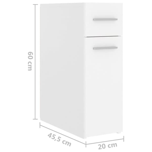 Opbevaringsskabe - Living apotekerskab 20x45,5x60 cm konstrueret træ hvid