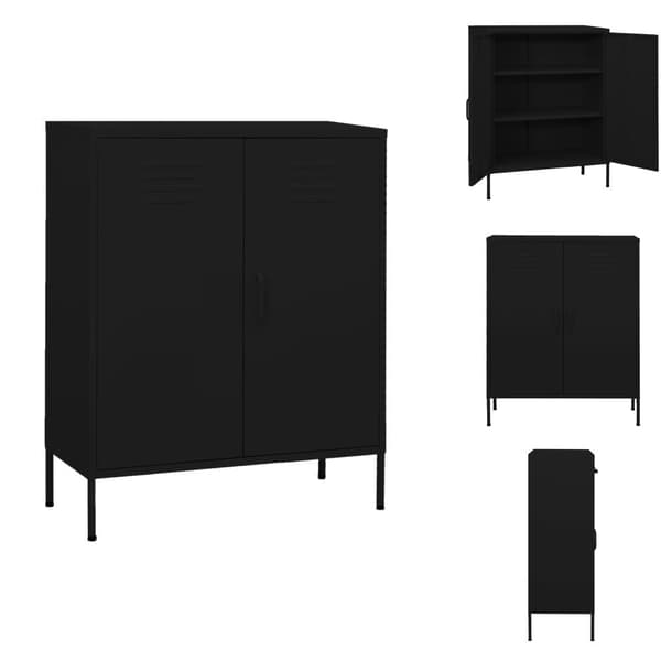 Opbevaringsskabe - Living opbevaringsskab 80x35x101,5 cm stål sort