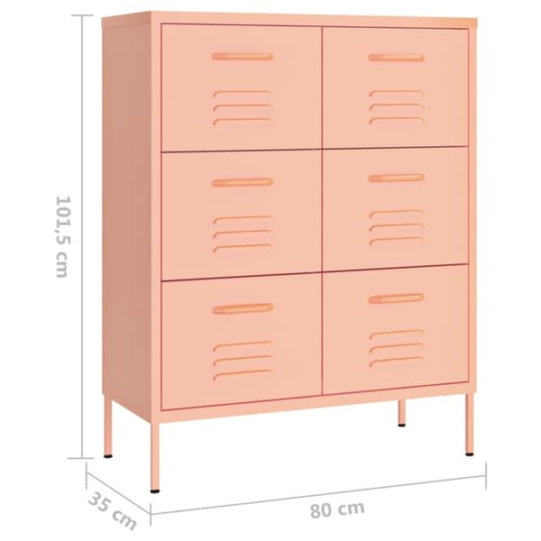 Säilytys- & lukkokaapit - Living Lipasto pinkki 80x35x101,5 cm teräs