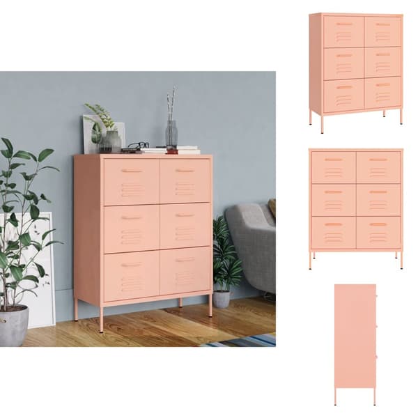 Säilytys- & lukkokaapit - Living Lipasto pinkki 80x35x101,5 cm teräs