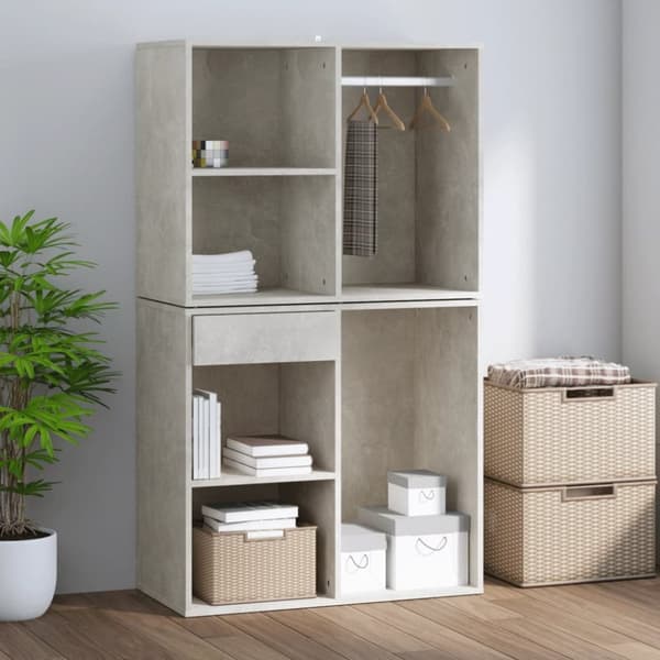 Opbevaringsskabe - Living skab 80x40x65 cm konstrueret træ betongrå