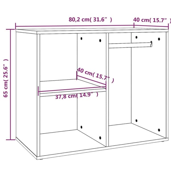 Opbevaringsskabe - Living skab 80x40x65 cm konstrueret træ betongrå