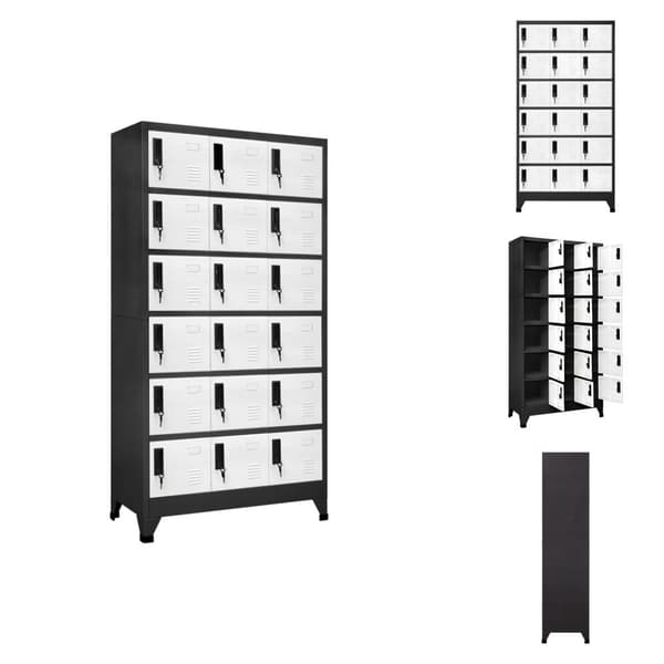 Opbevaringsskabe - Living skab 90x40x180 cm stål antracitgrå og hvid