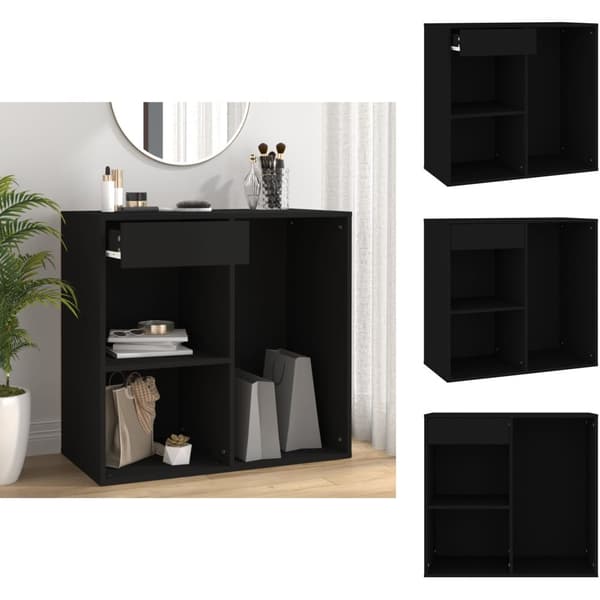 Opbevaringsskabe - Living kosmetikskab 80x40x75 cm konstrueret træ sort