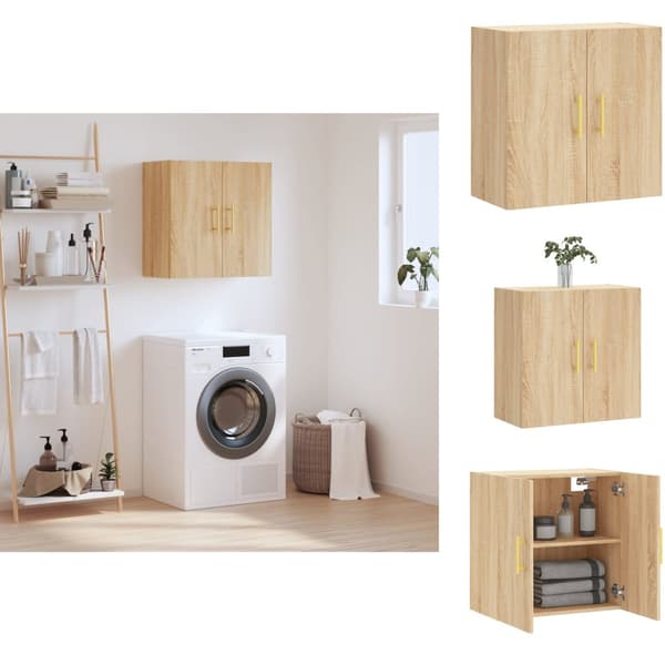 Förvaringsskåp & garderober - Living Väggskåp sonoma-ek 60x31x60 cm konstruerat trä