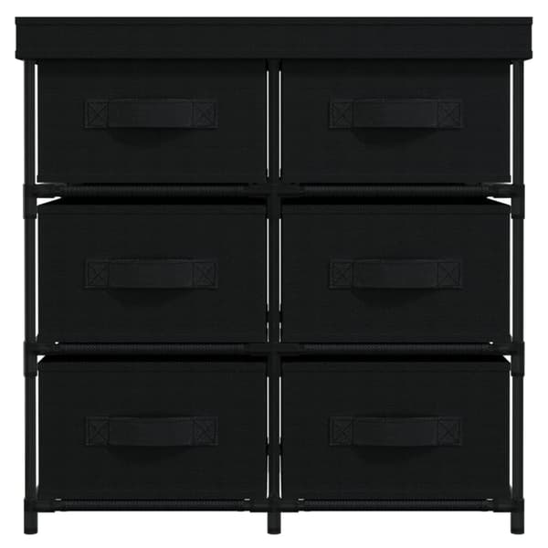Förvaringsskåp & garderober - Living Byrå med 6 lådor 55x29x55 cm svart stål