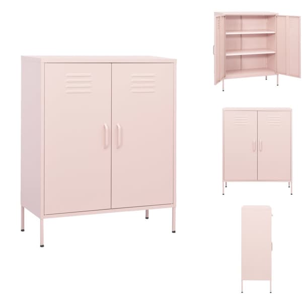 Förvaringsskåp & garderober - Living Förvaringsskåp rosa 80x35x101,5 cm stål