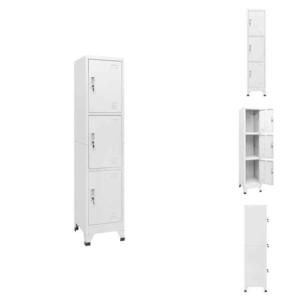Opbevaringsskabe - Living lockerskab med tre rum 38x45x180 cm