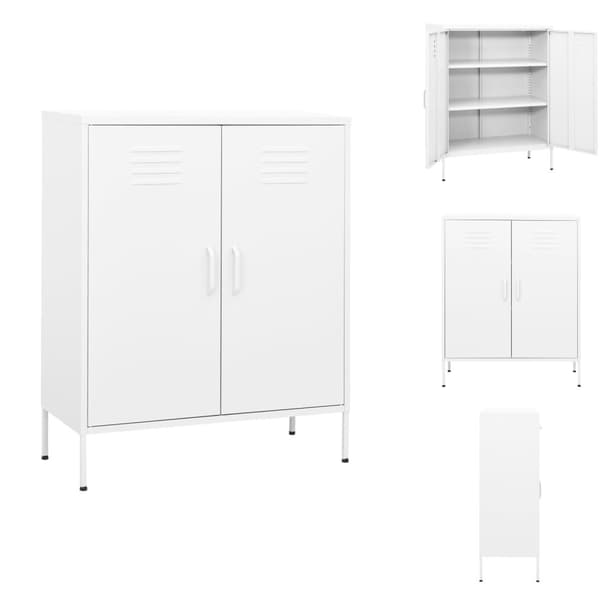 Opbevaringsskabe - Living opbevaringsskab 80x35x101,5 cm stål hvid