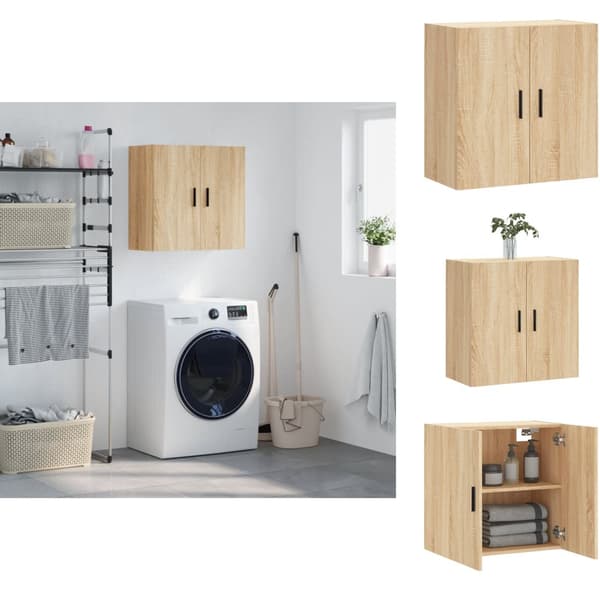 Opbevaringsskabe - Living vægskab 60x31x60 cm konstrueret træ sonoma-eg
