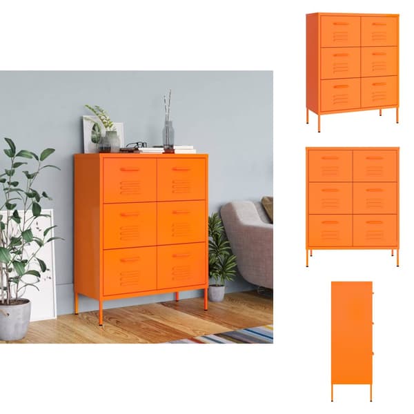 Förvaringsskåp & garderober - Living Byrå orange 80x35x101,5 cm stål