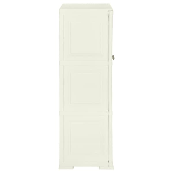 Opbevaringsskabe - Living plastikskab 79x43x125 cm trædesign vaniljehvid