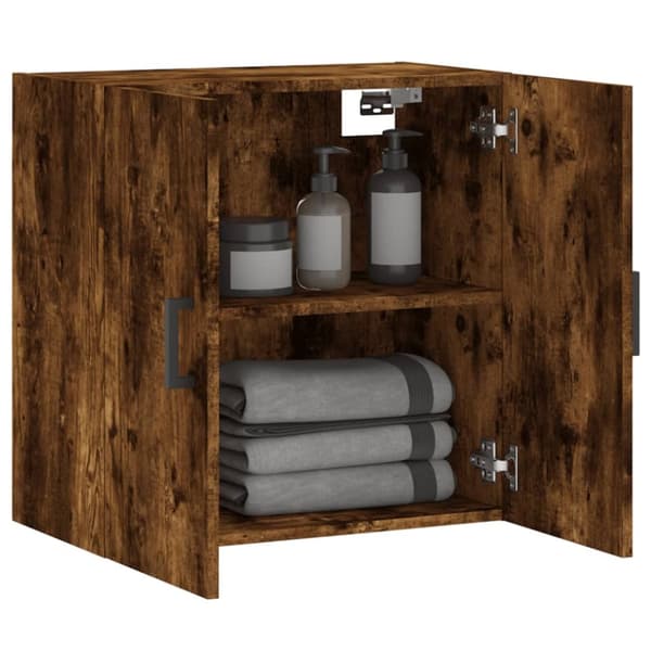 Opbevaringsskabe - Living vægskab 60x31x60 cm konstrueret træ røget egetræsfarve