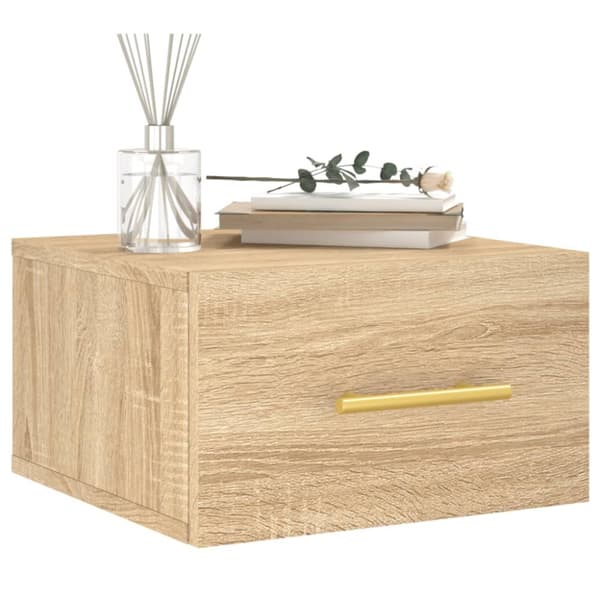 Opbevaringsskabe - Living væghængt sengebord 35x35x20 cm sonoma-eg