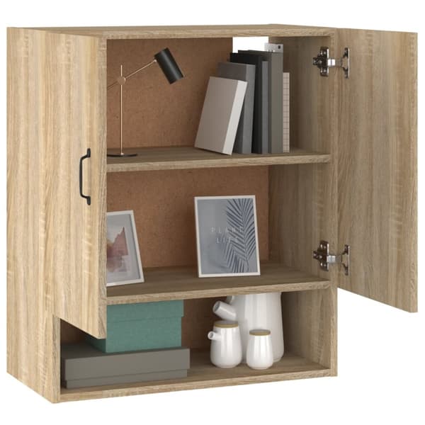 Opbevaringsskabe - Living vægskab 60x31x70 cm konstrueret træ sonoma-eg