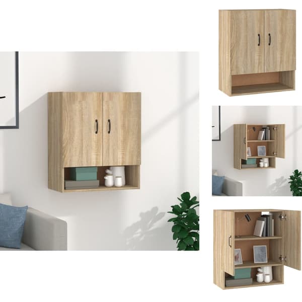 Opbevaringsskabe - Living vægskab 60x31x70 cm konstrueret træ sonoma-eg