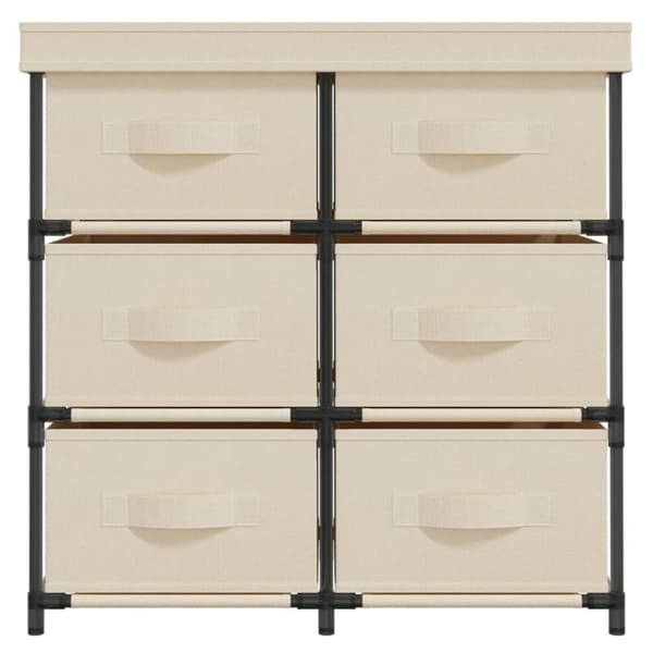 Förvaringsskåp & garderober - Living Byrå med 6 lådor 55x29x55 cm gräddvit stål