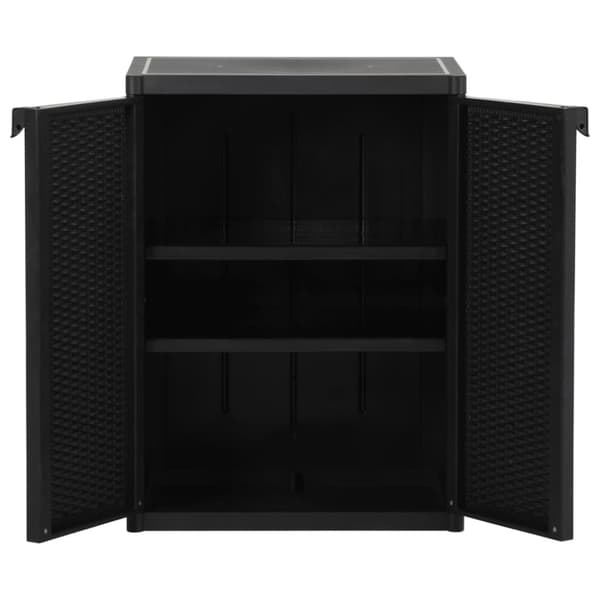 Opbevaringsskabe - Living opbevaringsskab til haven 65x45x88 cm PP-rattan sort
