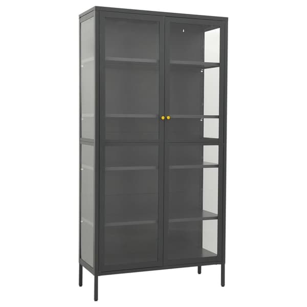 Opbevaringsskabe - Living udstillingsskab 90x40x180 cm stål og hærdet glas antracitgrå