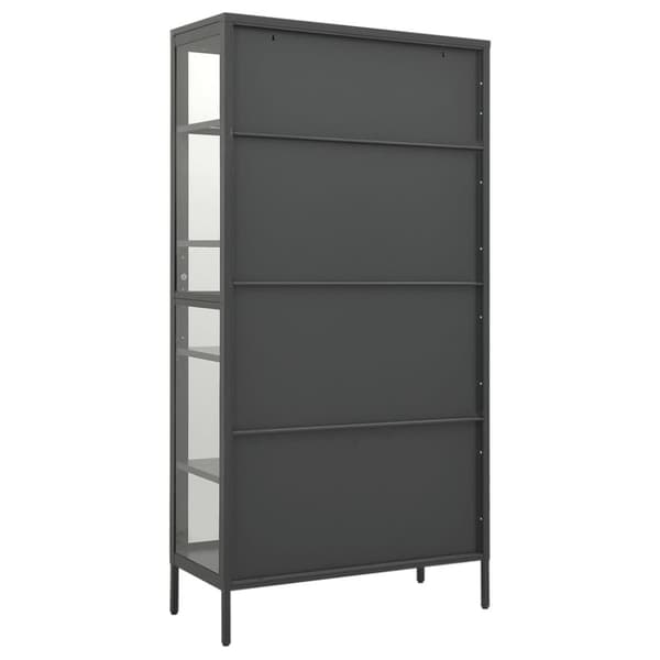 Opbevaringsskabe - Living udstillingsskab 90x40x180 cm stål og hærdet glas antracitgrå