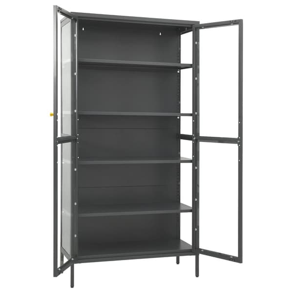 Opbevaringsskabe - Living udstillingsskab 90x40x180 cm stål og hærdet glas antracitgrå