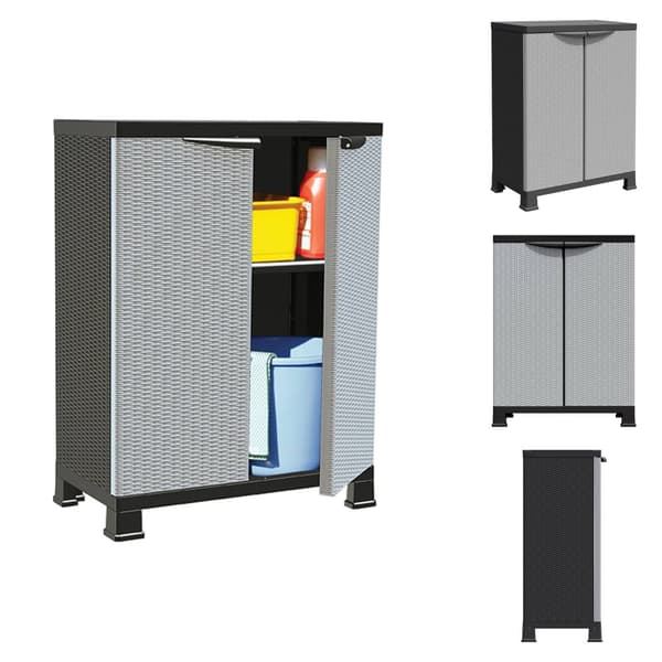 Opbevaringsskabe - Living opbevaringsskab 68x39x92 cm rattandesign plastik