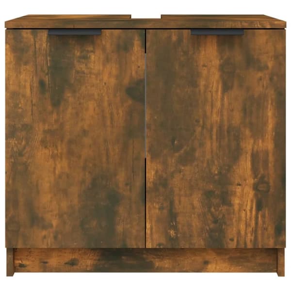 Förvaringsskåp & garderober - Living Badrumsskåp rökfärgad ek 64,5x33,5x59 cm konstruerat trä