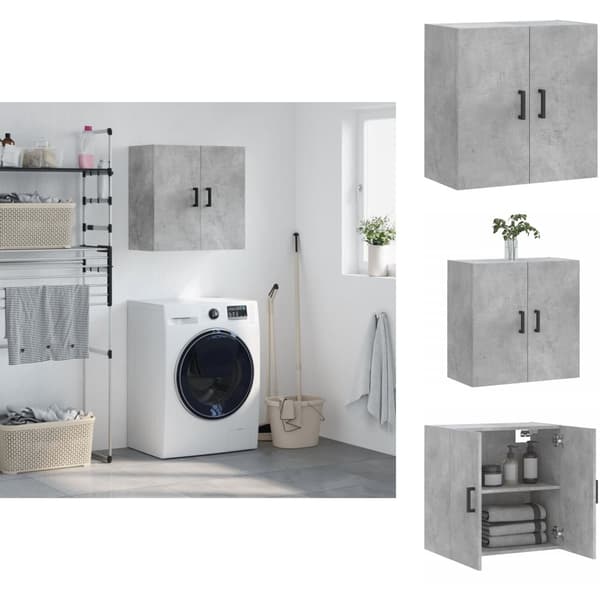 Förvaringsskåp & garderober - Living Väggskåp betonggrå 60x31x60 cm konstruerat trä
